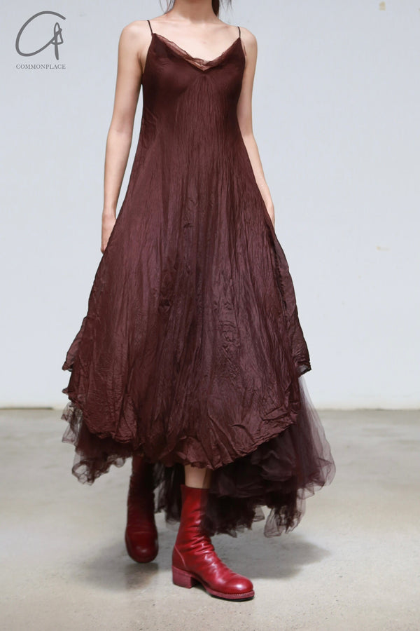 Marc Le Bihan Slip Dress France MLB-2105-AUBERGINE 2105 2104